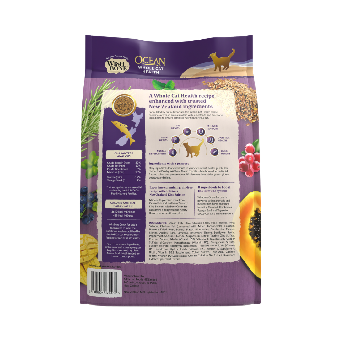 Wishbone Ocean for Cats - New Zealand King Salmon, 4lbs & 20lbs
